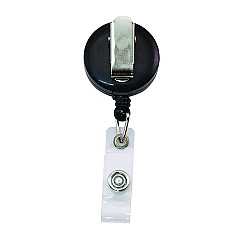 Advantus Clip-On Badge Reel, Extends 30", Black, 12/Pack (75667)