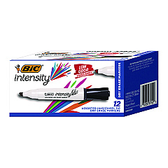 BIC Intensity Low Odor Chisel Tip Dry Erase Marker, Broad Chisel Tip, Assorted Colors, Dozen (GDEM11MAAST)