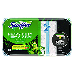 Swiffer Heavy-Duty Wet Refill Cloths, 8 x 10, Gain Original Scent, White, 10 Cloths/Tub (76471)