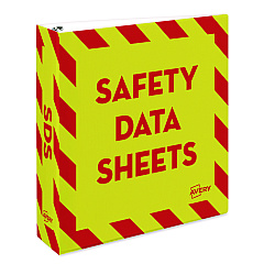 Avery Heavy-Duty Preprinted Safety Data Sheet Binder, 3 Rings, 2" Capacity, 11 x 8.5, Yellow/Red (18951)