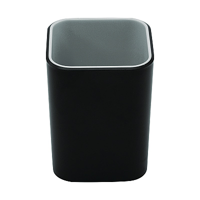 Advantus Fusion Pencil Cup, Plastic, 2.99 x 2.99 x 3.96, Black/Gray (37680)