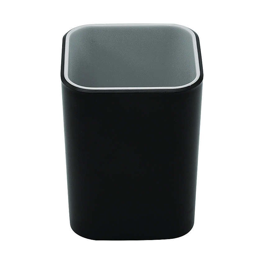 Advantus Fusion Pencil Cup, Plastic, 2.99 x 2.99 x 3.96, Black/Gray (37680)
