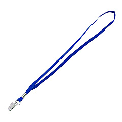 Advantus Metal Flat Clip Lanyard, 36" Long, Blue, 100/Pack (97127)