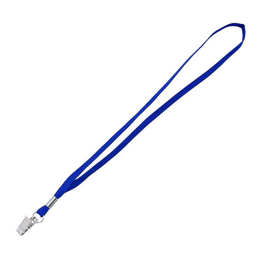 Advantus Metal Flat Clip Lanyard, 36" Long, Blue, 100/Pack (97127)