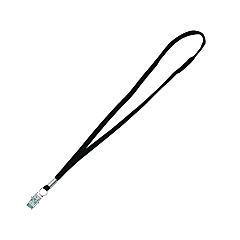 Advantus Metal Flat Clip Lanyard, 36" Long, Black, 100/Pack (97128)