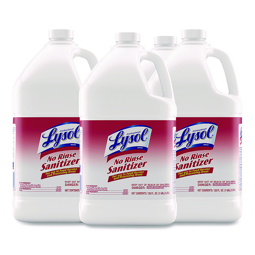 Professional LYSOL Brand No Rinse Sanitizer Concentrate, 1 gal Bottle, 4/Carton (74389)