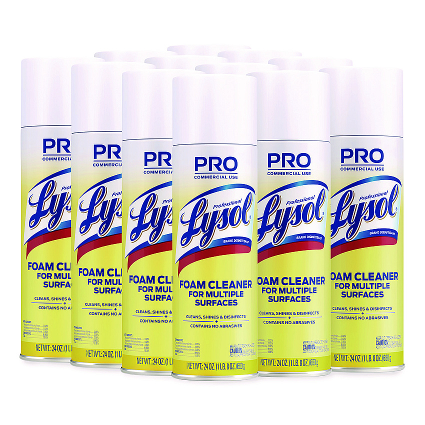 Professional LYSOL Brand Disinfectant Foam Cleaner, 24 oz Aerosol Spray, 12/Carton (02775CT)