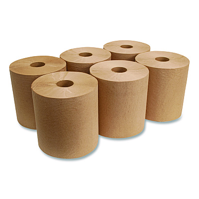Boardwalk Green Universal Roll Towels, 1-Ply, 8"x 800 ft, Natural, 6 Rolls/Carton (BWK16GREEN)