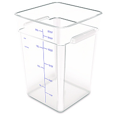 Carlisle Squares Polycarbonate Food Storage Container, 22 qt, 11 13 x 11.13 x 15.72, Clear, Plastic (1195607)