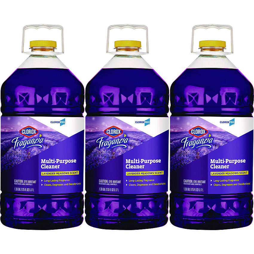 CloroxPro Fraganzia Multi-Purpose Cleaner Concentrate, Lavender Meadows Scent, 175 oz Bottle, 3/Carton (60614CT)