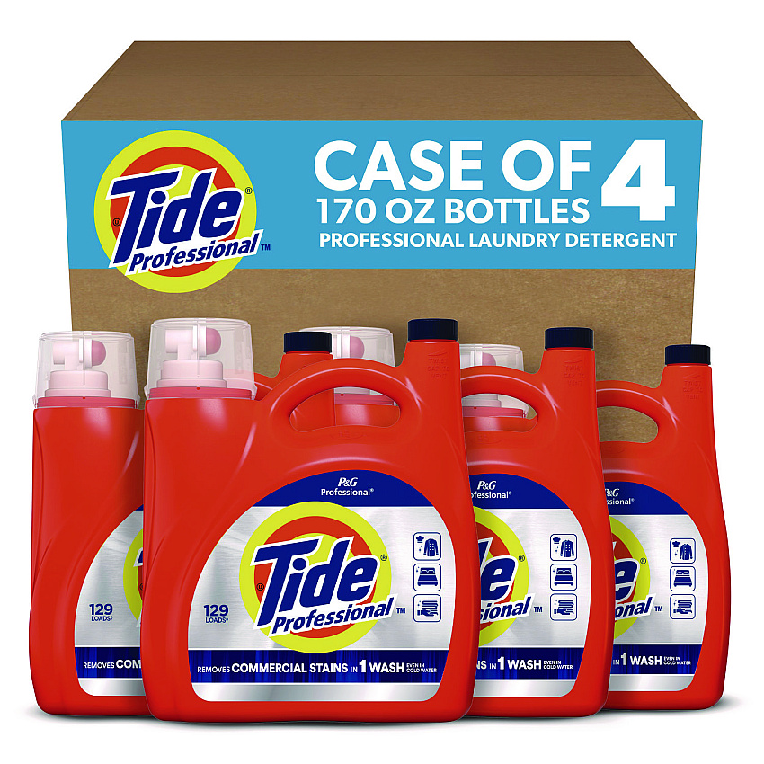 Tide Commercial Liquid Laundry Detergent, 170 oz Pour Bottle, 4/Carton (14119)