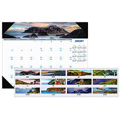 House of Doolittle Earthscapes Recycled Monthly Desk Pad Calendar, Coastlines Photos, 22 x 17, Black Binding/Corners,12-Month (Jan-Dec): 2023 (178)