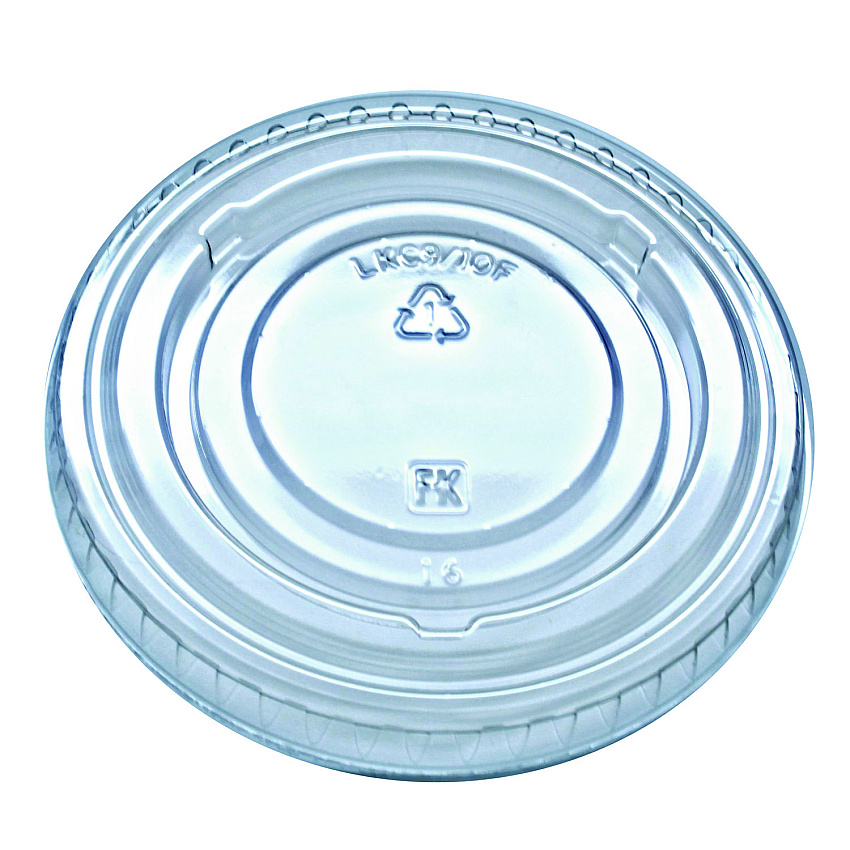 Fabri-Kal Kal-Clear/Nexclear Drink Cup Lids, Flat Lid with No Slot, Fits 9 to 10 oz Cold Cups, Clear, 2,500/Carton (LKC910F)
