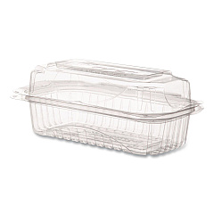 Eco-Products Renewable and Compostable Clear Clamshell Hinged Food Containers, 9 x 6 x 3, Plastic, 80/Pack, 3 Packs/Carton (EPLC96)
