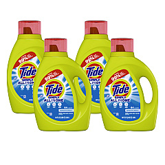Tide Simply Clean and Fresh Laundry Detergent, Refreshing Breeze, 64 Loads, 84 oz Bottle, 4/Carton (13143)