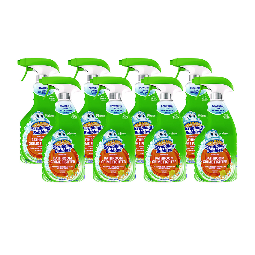 Scrubbing Bubbles Multi Surface Bathroom Cleaner, Citrus Scent, 32 oz Spray Bottle, 8/Carton (306111)