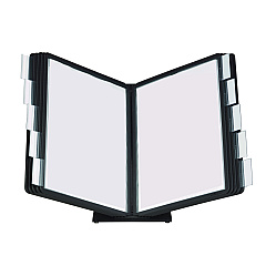 Durable VARIO Document Holder, 10 Panels 15.5 x 6.5 x 10.75, Black Borders (552201)
