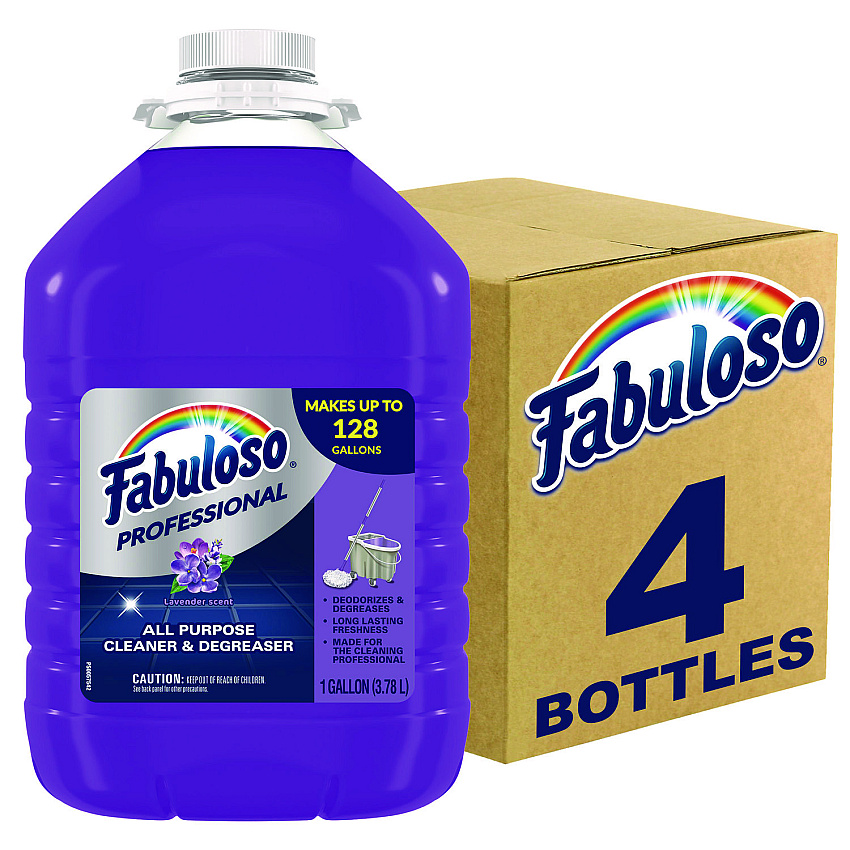 Fabuloso All-Purpose Cleaner, Lavender Scent, 1 gal Bottle, 4/Carton (05253)