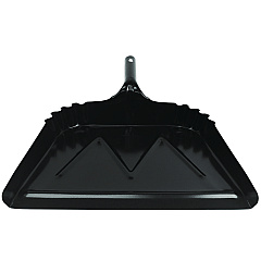 Impact Heavy-Duty Commercial Dust Pan, 16 x 15.5, 5.38" Handle, 20-Gauge Steel, Black (4216)