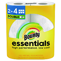 Bounty Essentials Select-A-Size Kitchen Roll Paper Towels, 2-Ply, White, 108 Sheets/Roll, 2/Pack, 8 Packs/Carton (14019)