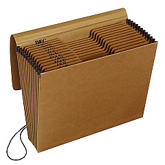 Pendaflex Kraft Indexed Expanding File, 12 Sections, Elastic Cord Closure, 1/12-Cut Tabs, Letter Size, Brown (K17MOX)