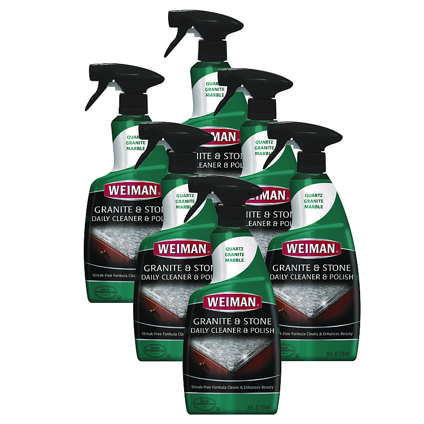 WEIMAN Granite Cleaner and Polish, Citrus Scent, 24 oz Spray Bottle, 6/Carton (109)