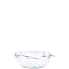 Dart SafeSeal Tamper-Resistant, Tamper-Evident Bowls with Flat Lid, 8 oz, 5.5" Diameter x 1.7" h, Clear, 240/Carton (CTR8BF)