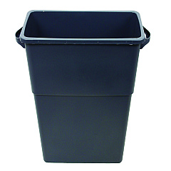 Impact Thin Bin Containers, Rectangular, Polyethylene, 23 gal, Gray (70233)