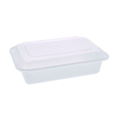 Pactiv Newspring VERSAtainer Microwavable Containers, 8.8 x 6 x 2.5, White/Clear, Base/Lid Combo, 150/Carton (NC888)