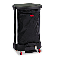 Rubbermaid Commercial Premium Step-On Linen Hamper Bag, 30 gal, 13.38w x 19.88d x 29.25h, Nylon, Black (6350BLA)