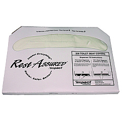 Impact Rest Assured Seat Covers, 14.25 x 16.85, White, 250/Pack, 20 Packs/Carton (25177673)
