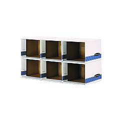 Bankers Box File/Cube Box Shell, Legal/Letter, 23.75 x 19.75, White/Blue, 6/Carton (0162601)