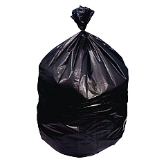 Heritage Linear Low-Density Can Liners, 30 gal, 0.9 mil, 26" x 42", Black, Flat Pack, 200/Carton (D5242TK)