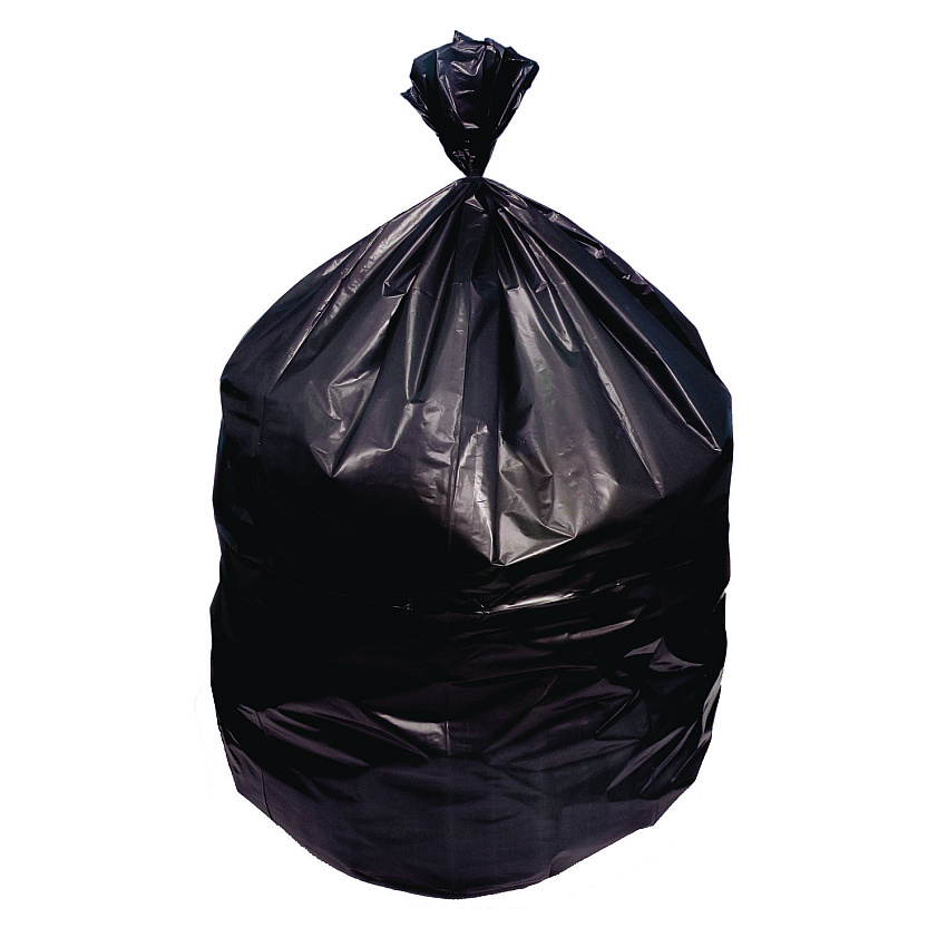 Heritage Linear Low-Density Can Liners, 30 gal, 0.9 mil, 26" x 42", Black, Flat Pack, 200/Carton (D5242TK)