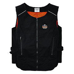 ergodyne Chill-Its 6255 Lightweight Phase Change Cooling Vest, Cotton/Polyester, 2X-Large/3X-Large, Black (12124)
