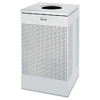 Rubbermaid Commercial Designer Line Silhouettes Receptacle, Steel, 20 gal, Silver Metallic (SC18EPLSM)