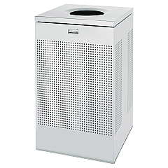 Rubbermaid Commercial Designer Line Silhouettes Receptacle, Steel, 20 gal, Silver Metallic (SC18EPLSM)
