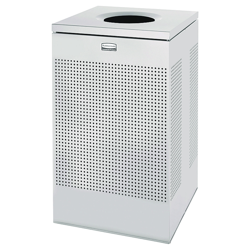 Rubbermaid Commercial Designer Line Silhouettes Receptacle, Steel, 20 gal, Silver Metallic (SC18EPLSM)