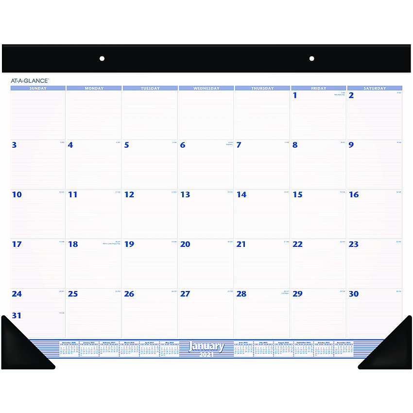 AT-A-GLANCE Desk Pad, 24 x 19, White Sheets, Black Binding, Black Corners, 12-Month (Jan to Dec): 2023 (SW23000)