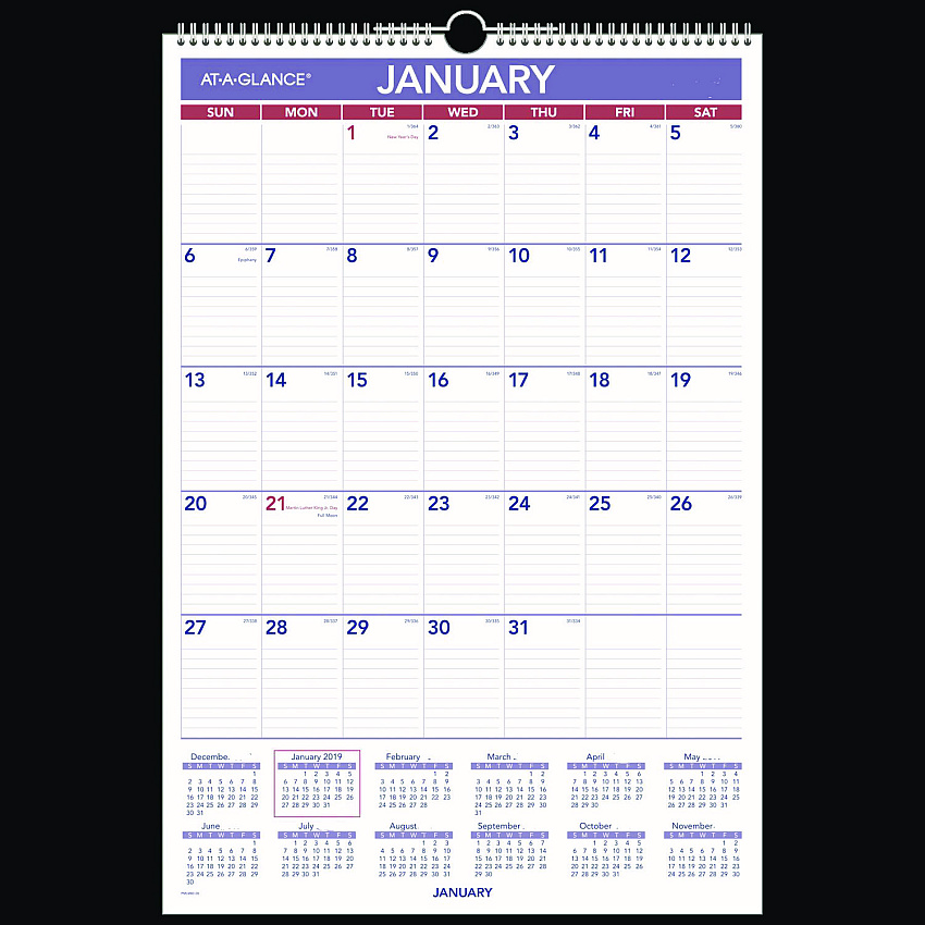 AT-A-GLANCE Erasable Wall Calendar, 15.5 x 22.75, White Sheets, 12-Month (Jan to Dec): 2023 (PMLM0328)