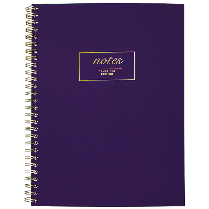 Cambridge Jewel Tone Notebook, Gold Twin-Wire, 1 Subject, Wide/Legal Rule, Purple Cover, 9.5 x 7.25, 80 Sheets (49556)