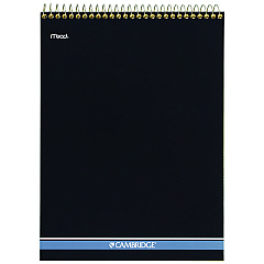 Cambridge Stiff-Back Wire Bound Notepad, Wide/Legal Rule, Canary/Blue Cover, 70 Canary-Yellow 8.5 x 11.5 Sheets (59880)