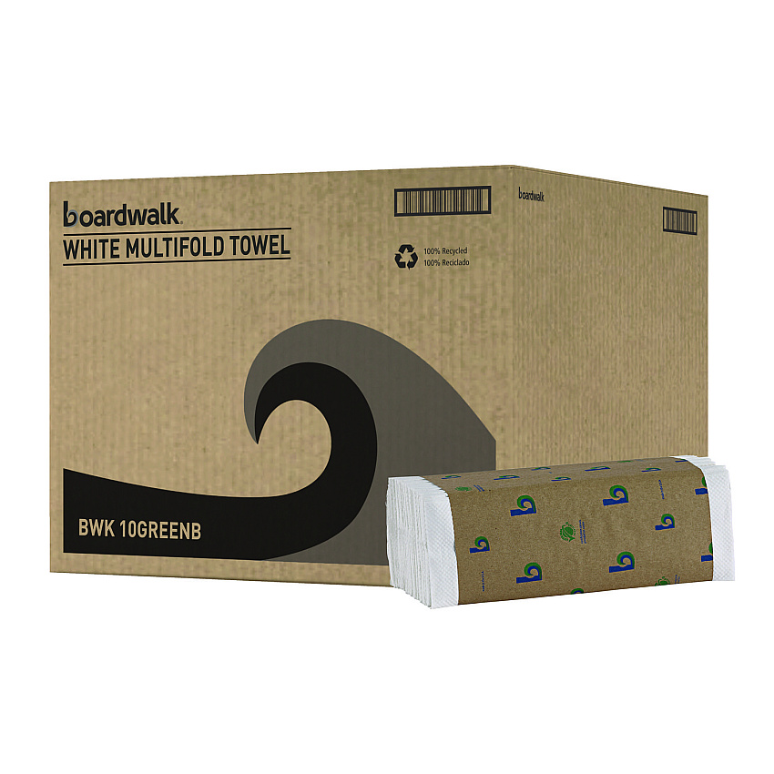 Boardwalk Green C-Fold Towels, 10.13 x 12.75, Natural White, 150/Pack, 16 Packs/Carton (BWK51GREENB)