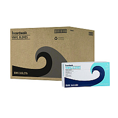 Boardwalk General Purpose Vinyl Gloves, Powder/Latex-Free, 2 3/5 mil, Large, Clear, 100/Box, 10 Boxes/Carton (BWK365LCT)