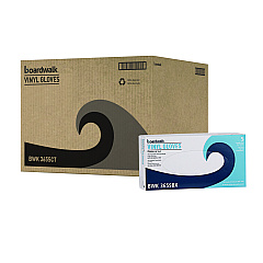 Boardwalk General Purpose Vinyl Gloves, Powder/Latex-Free, 2 3/5 mil, Small, Clear, 100/Box, 10 Boxes/Carton (BWK365SCT)