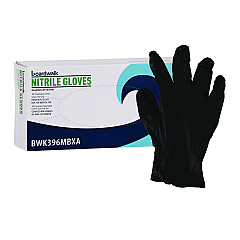 Boardwalk Disposable General-Purpose Powder-Free Nitrile Gloves, Medium, Black, 4.4 mil, 100/Box (BWK396MBXA)
