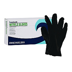 Boardwalk Disposable General-Purpose Powder-Free Nitrile Gloves, X-Large, Black, 4.4 mil, 100/Box (BWK396XLBXA)
