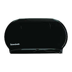 Boardwalk Jumbo Twin Toilet Tissue Dispenser, 20 1/4 x 12 1/4, Black (BWK1529)