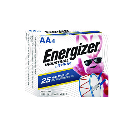 Energizer Industrial Lithium AA Battery, 1.5 V, 4/Pack (LN91PK)