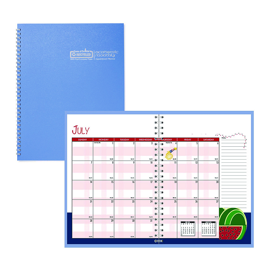 House of Doolittle Seasonal Monthly Planner, Seasonal Artwork, 10 x 7, Light Blue Cover, 12-Month (July to June): 2022 to 2023 (239508)